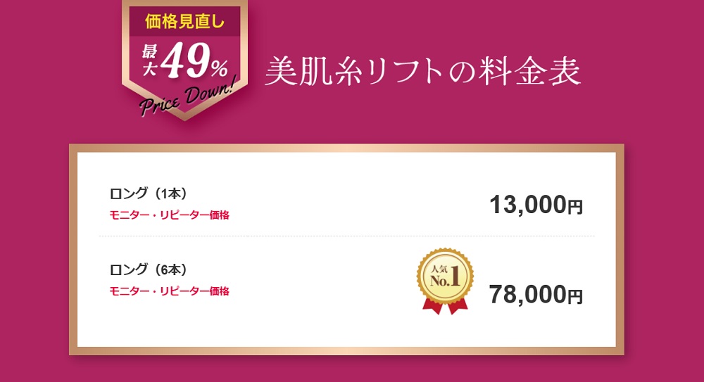 品川美容外科の美糸リフトの初回価格