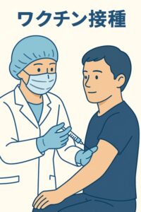 ワクチン接種をする医師と男性
