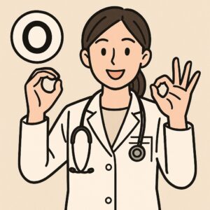手術が向くため○をする女医