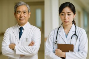 技術の高いベテラン医師と未熟な若手医師