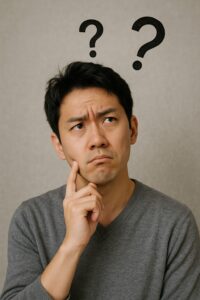 包茎の原因を考える男性
