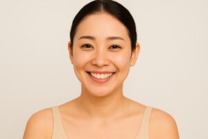 オンダリフトの施術で痛みがなく笑顔の女性