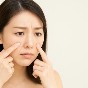 毛穴の開きを気にする女性
