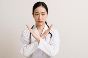 ソフウェーブの禁忌を示す女医