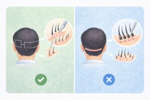 植毛の種類のイメージ