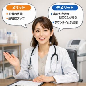 ブレッシングのメリットとデメリットを説明する美容皮膚科医