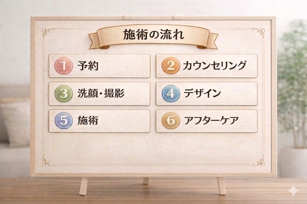 アポロンクリニックの二重埋没法の施術の流れ