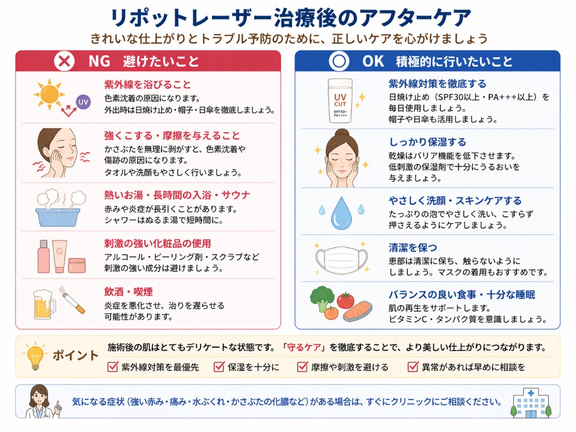 リポットレーザー後のアフターケア