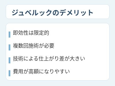 ジュベルックのデメリット