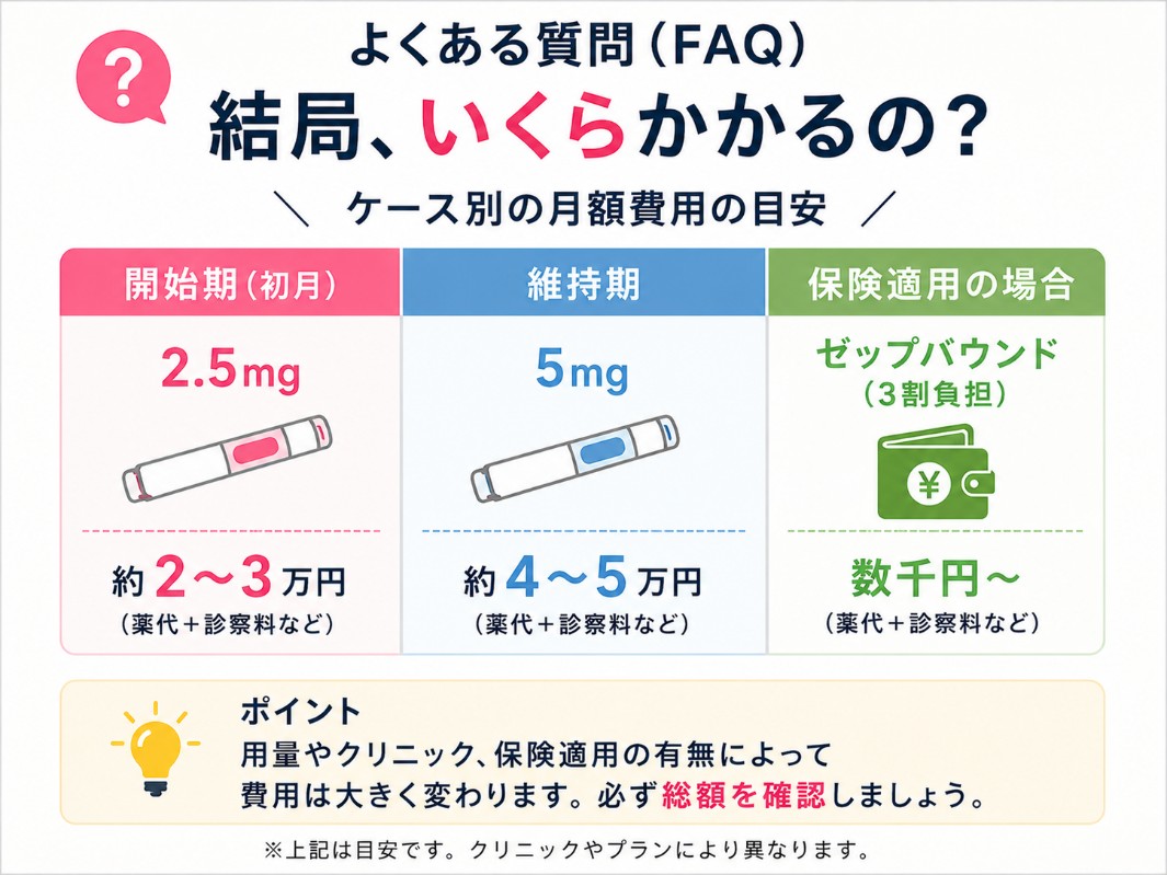 マンジャロの費用（開始期・維持期・保険適用）