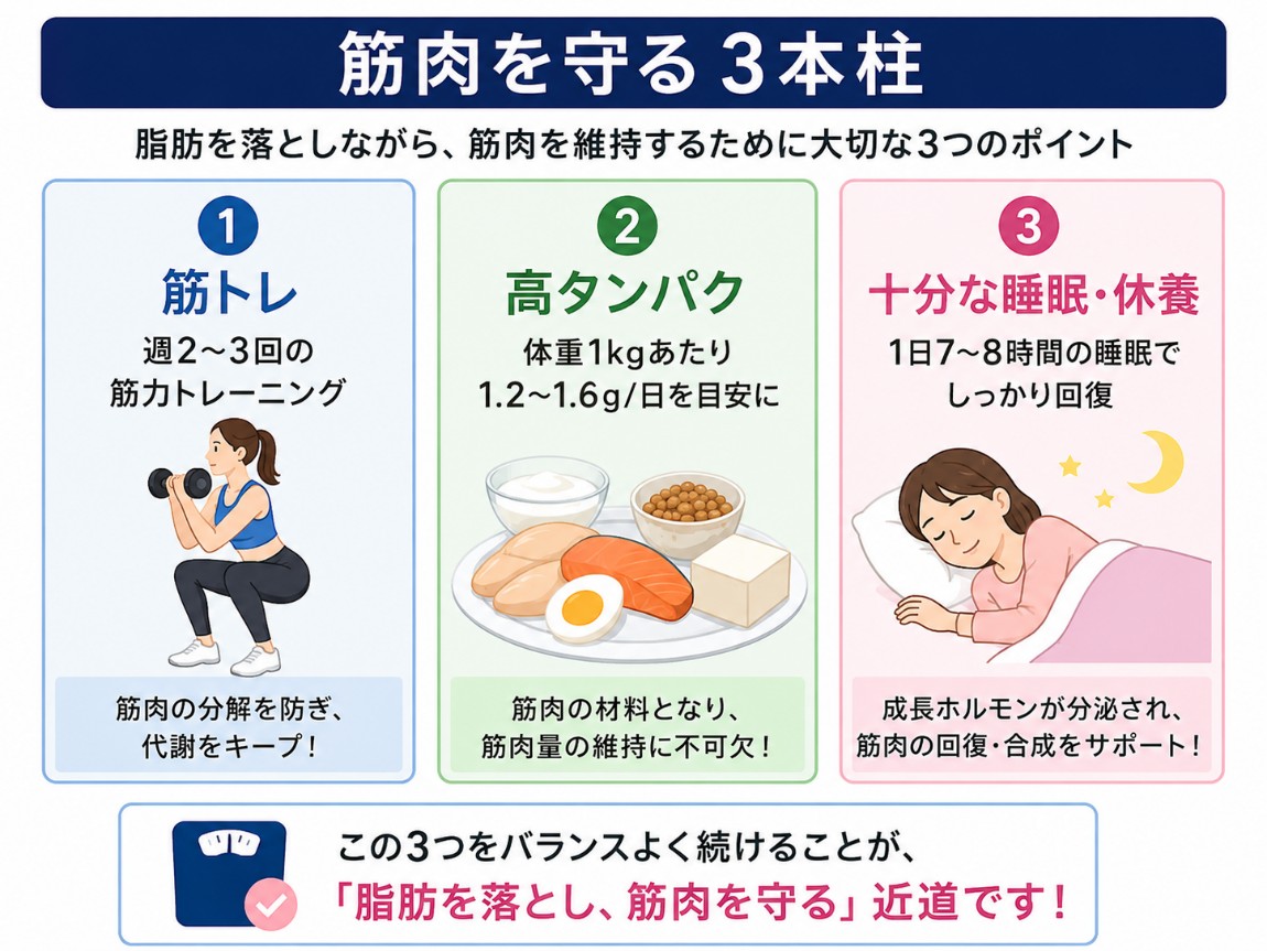 筋肉を守る3つの対策