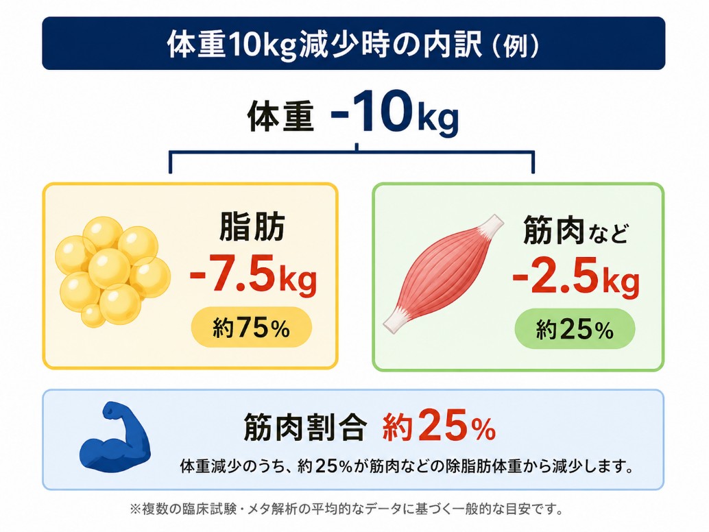 体重10kgに占める脂肪と筋肉の内訳