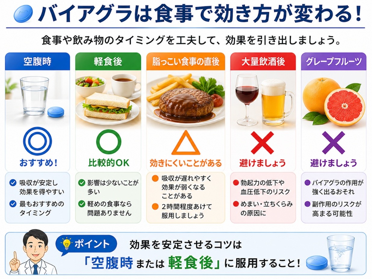 バイアグラの食事の影響