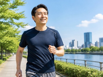 ED予防を意識してウォーキングをする男性
