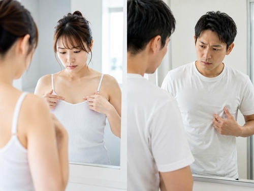 乳頭の大きさを気にする女性と男性
