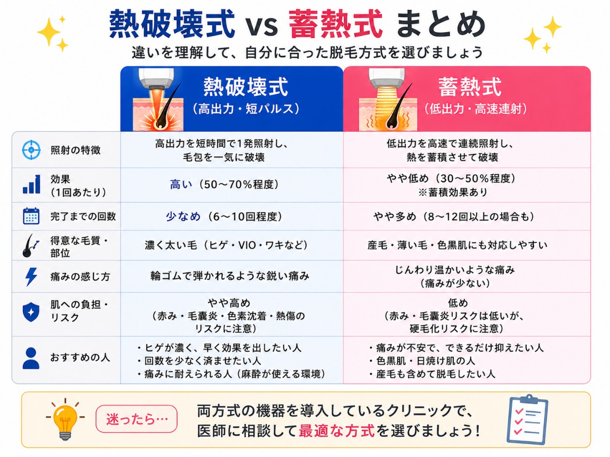 熱破壊式と蓄熱式の選び方まとめ