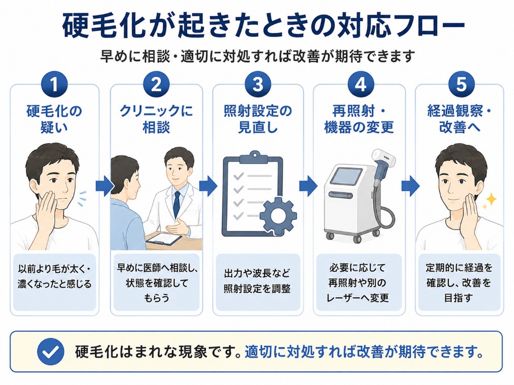 硬毛化が起きたときの対応フロー