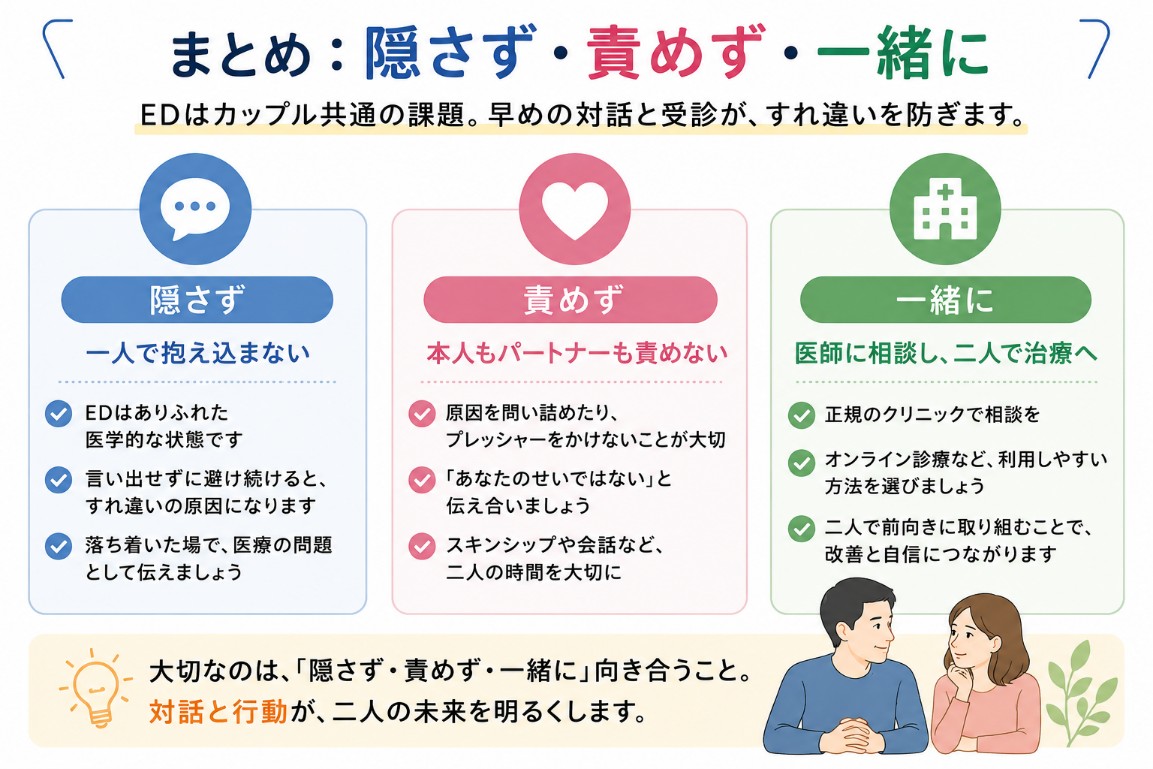 EDとパートナーとの関係に関するまとめの図