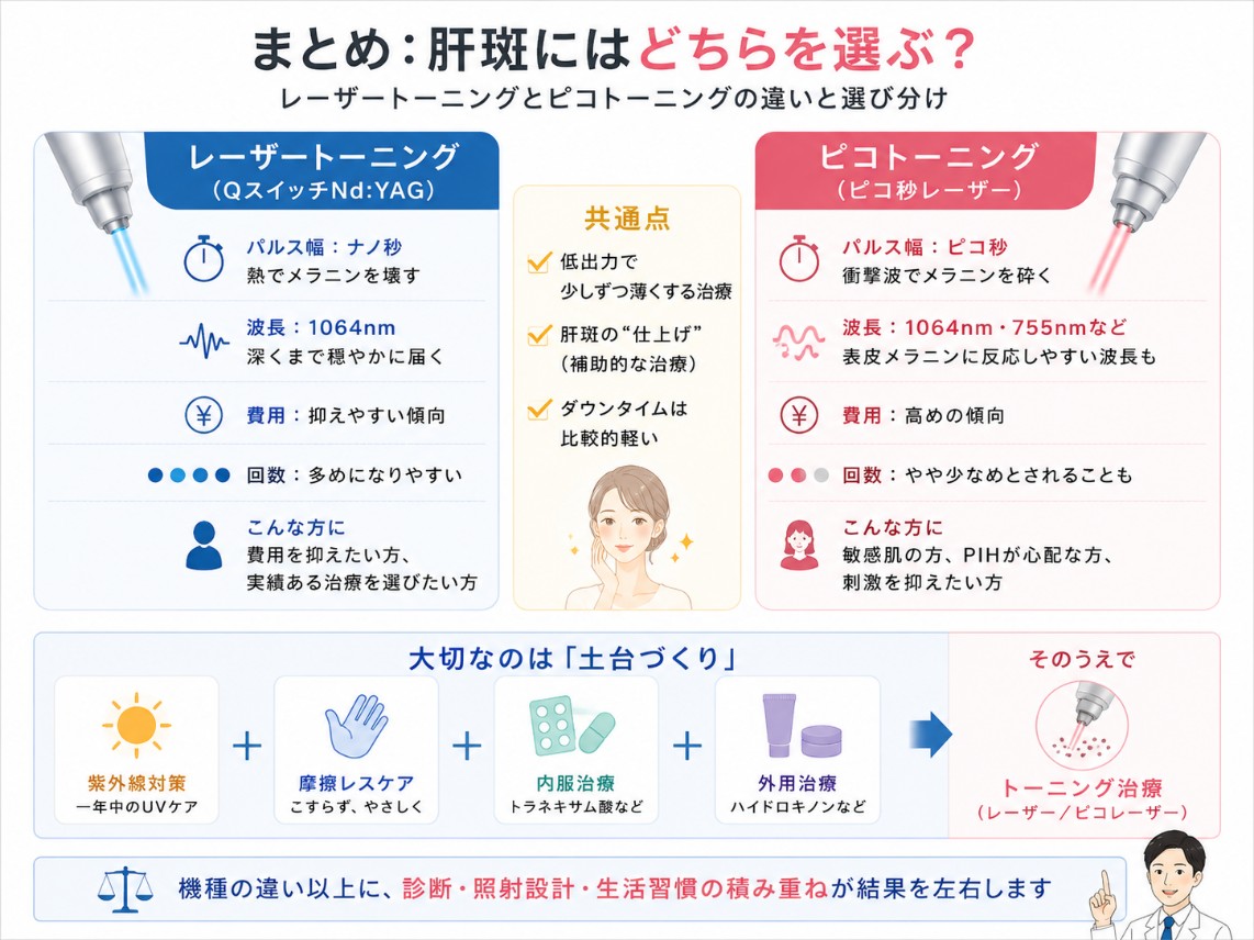 レーザートーニングとピコトーニングのまとめ