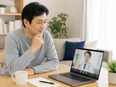 バイアグラのオンライン診療を受ける男性