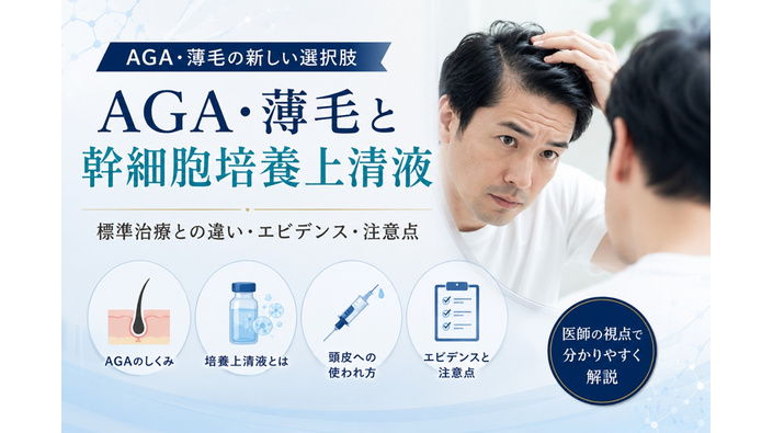 【医師監修】AGA・薄毛・頭皮治療と幹細胞培養上清液｜エビデンスと限界を解説