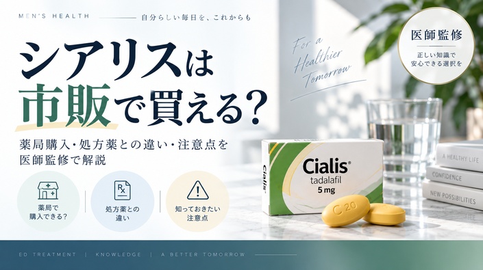 シアリスは市販で買える？薬局購入・処方薬との違い・注意点を医師監修で解説のアイキャッチ