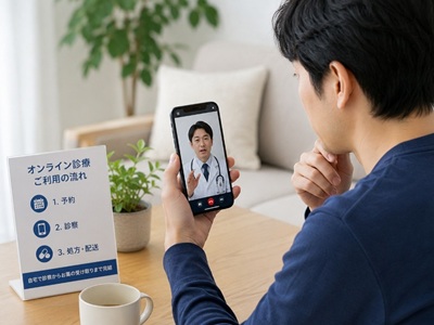 EDのオンライン診療を受ける男性