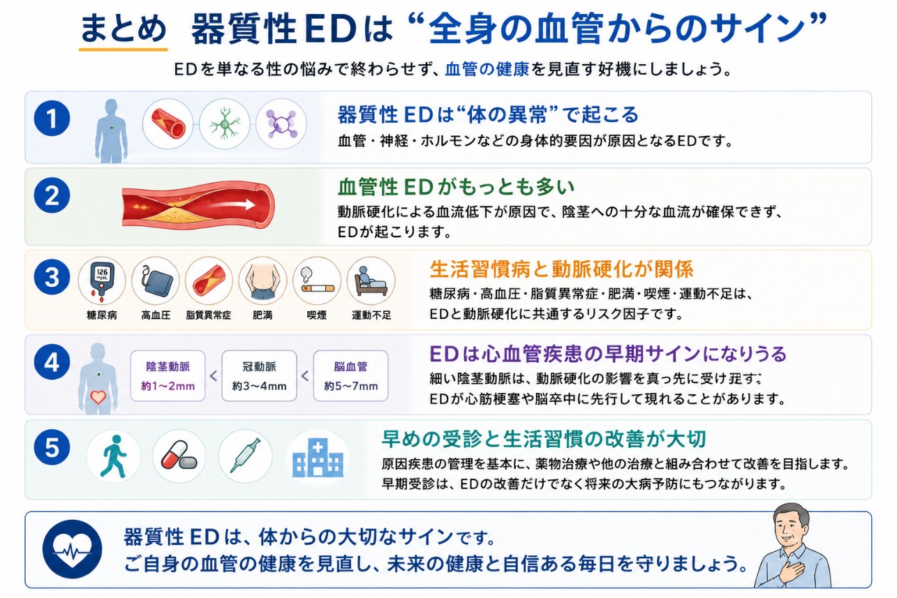 器質性EDのまとめの図