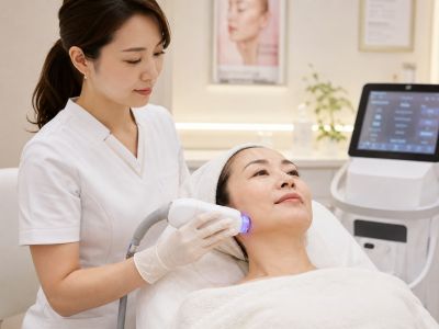 RF治療を受ける女性