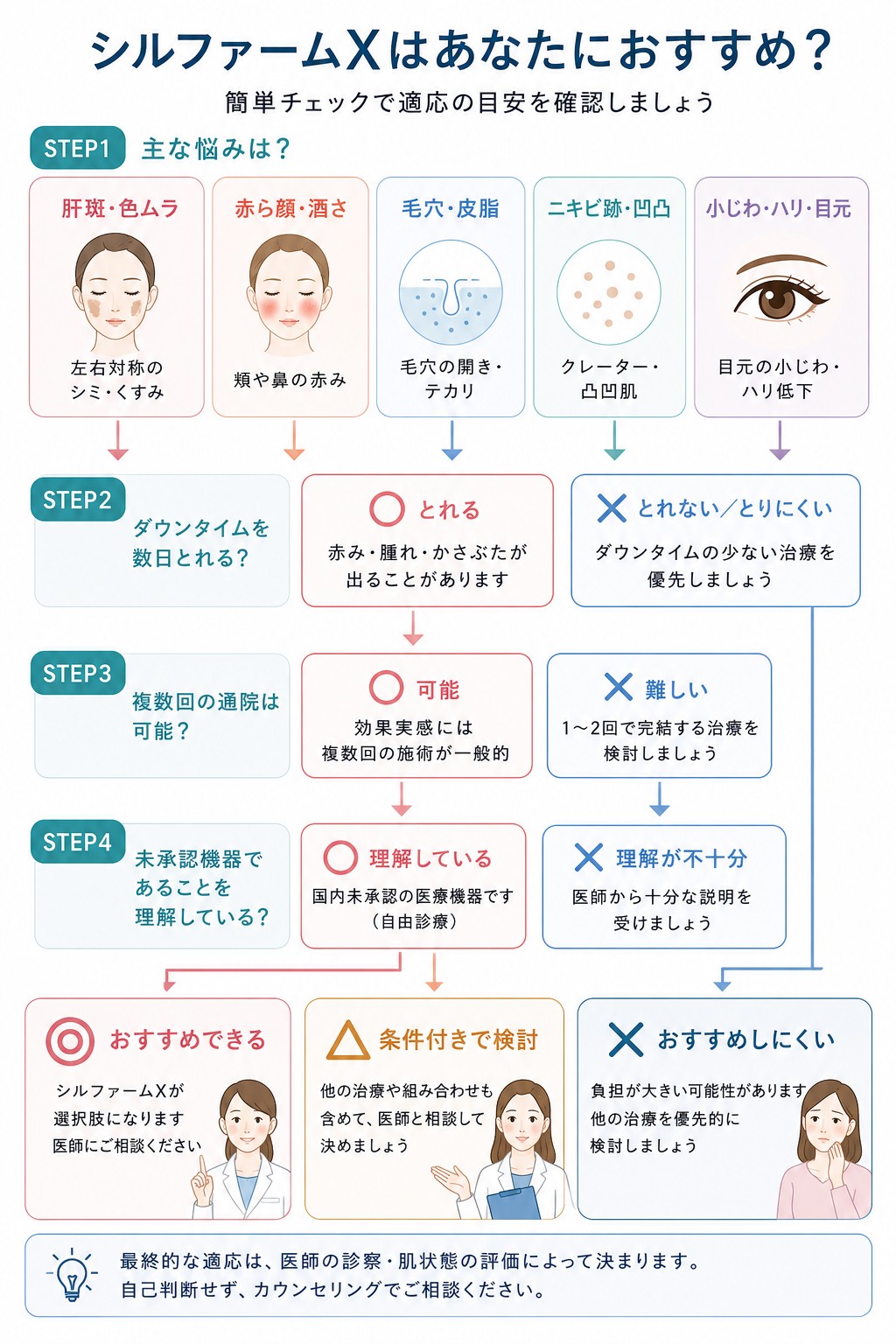 シルファームXの適応の簡易版フローチャート