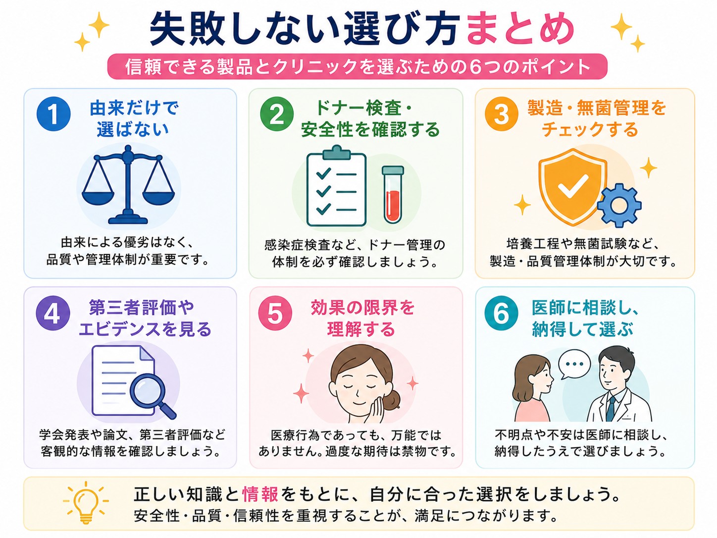 エイジングケアで培養上清液・クリニックを選ぶポイント