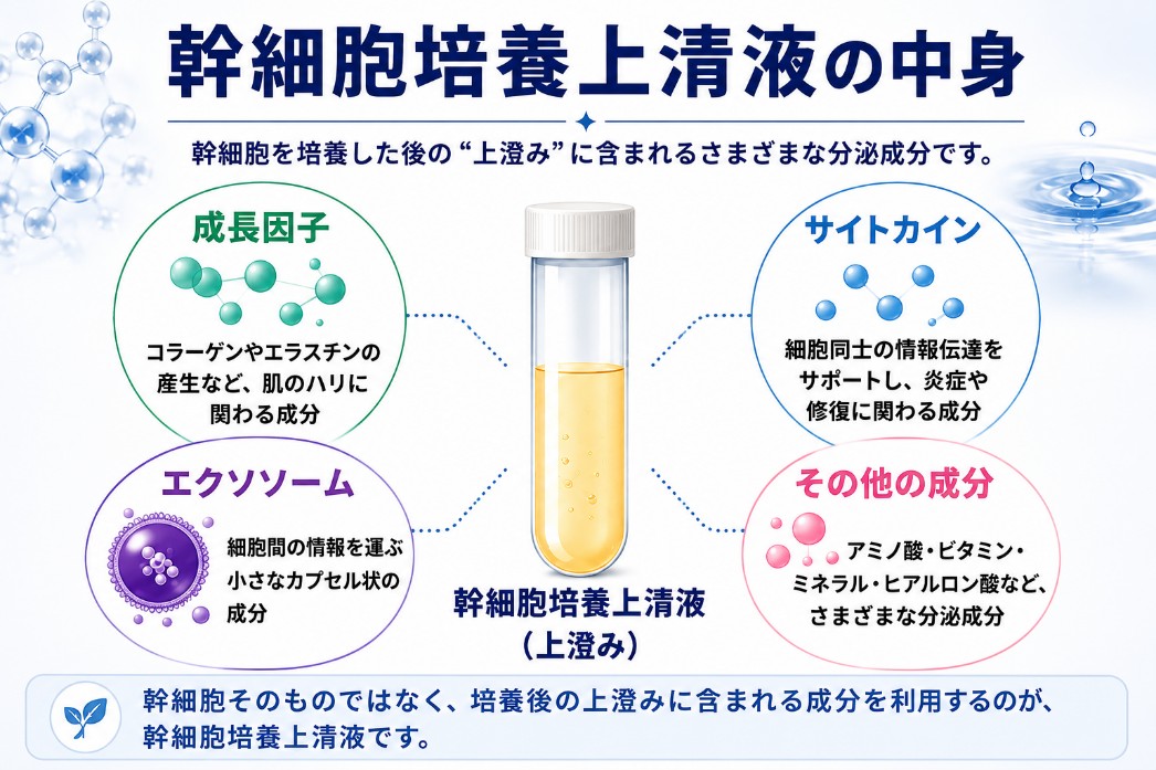 幹細胞培養上清液に含まれる成長因子・サイトカイン・エクソソーム