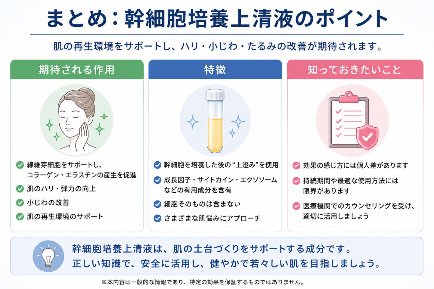 幹細胞培養上清液のエイジングケアにおける要点まとめ