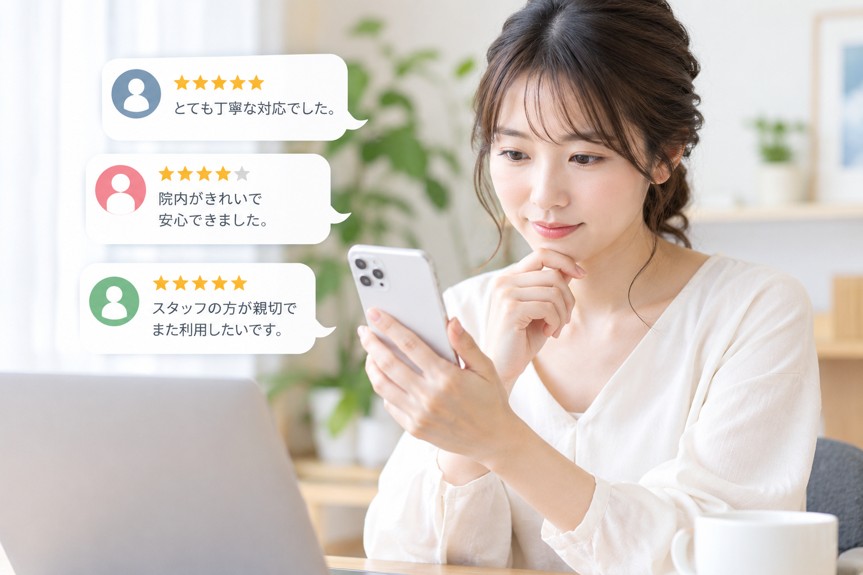 クリニックの口コミを調べる人
